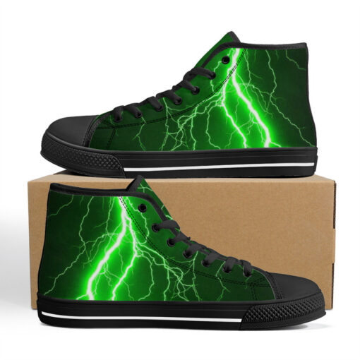 Green Lightnings High-Top Canvas Shoes