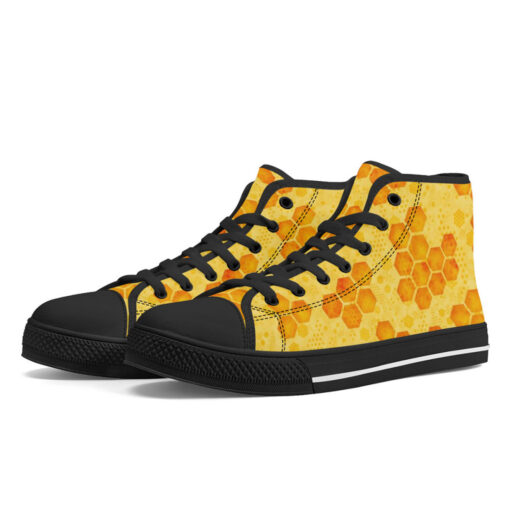 Bee Honeycombs High-Top Canvas Shoes - Image 2