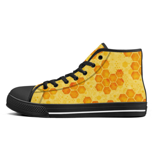 Bee Honeycombs High-Top Canvas Shoes - Image 4