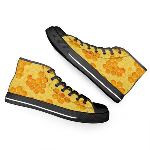 Bee Honeycombs High-Top Canvas Shoes - Image 6