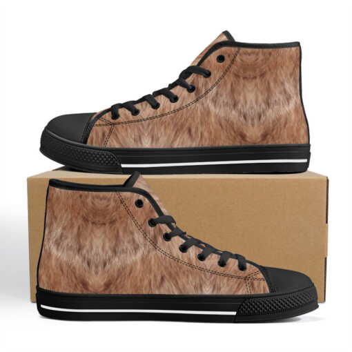 Animal Wool High-Top Canvas Shoes