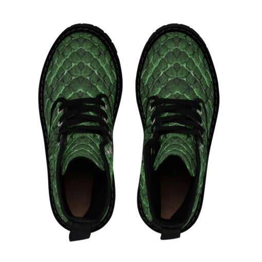 Green Reptile Scales Canvas Boots - Image 4