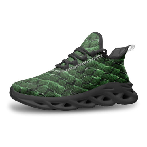 Green Reptile Scales Sports Shoes