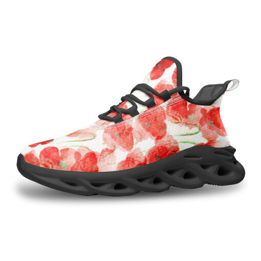 Red Poppies Flowers Sports Shoes