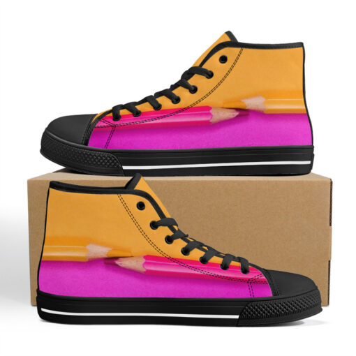 Dual Colors Pencils High-Top Canvas Shoes