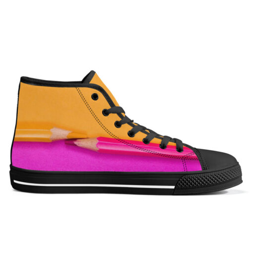 Dual Colors Pencils High-Top Canvas Shoes - Image 5