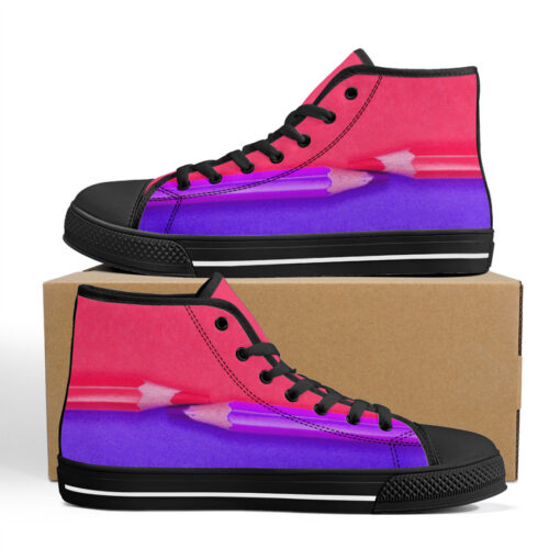 Dual Colors Pencils High-Top Canvas Shoes