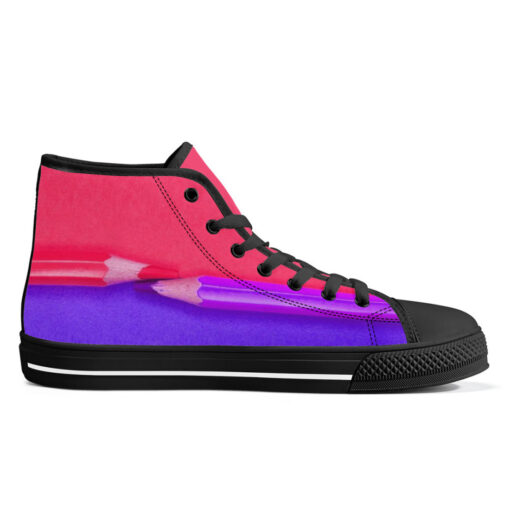 Dual Colors Pencils High-Top Canvas Shoes - Image 5