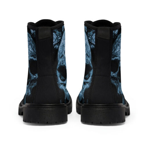 Blue Skulls Art Canvas Boots - Image 5