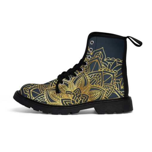 Mandala Floral Ethnic Ornament Canvas Boots - Image 3