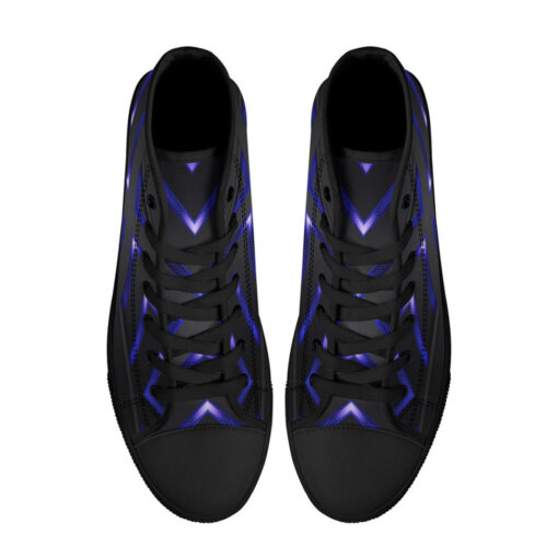 Blue Glow Arrows High-Top Canvas Shoes - Image 3