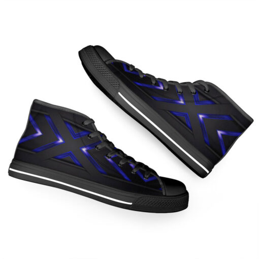 Blue Glow Arrows High-Top Canvas Shoes - Image 6