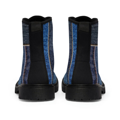 Denim Patchwork Canvas Boots - Image 4