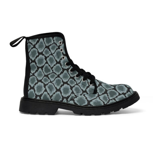 Blue Snake Ornament Canvas Boots - Image 3