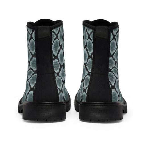 Blue Snake Ornament Canvas Boots - Image 5