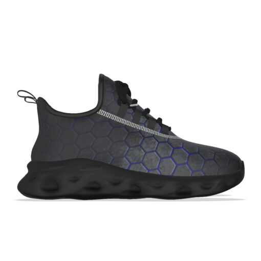 Hexagons Blue Glow Sports Shoes - Image 6