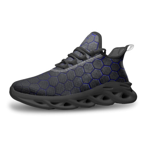 Hexagons Blue Glow Sports Shoes