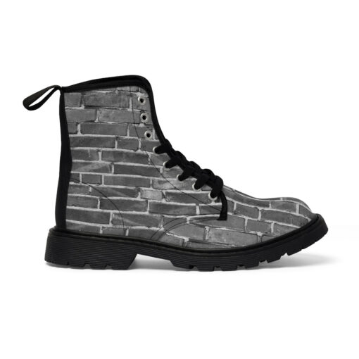 Gray Bricks Wall Canvas Boots - Image 3