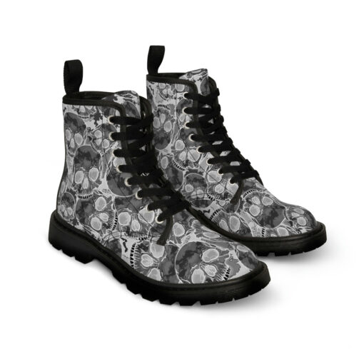 Inverted Skulls Camouflage Canvas Boots