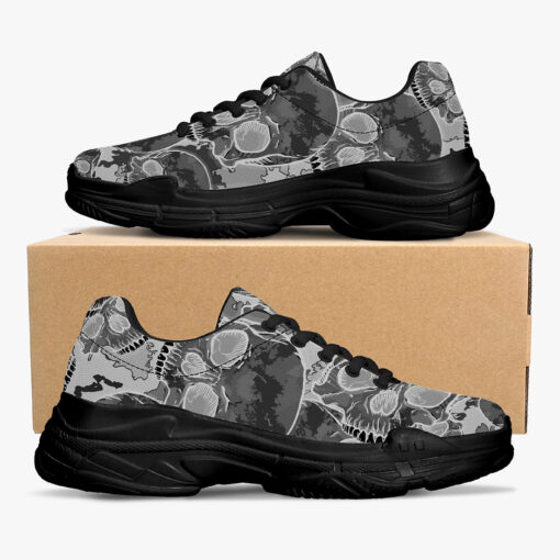 Inverted Skulls Camouflage Running Shoes