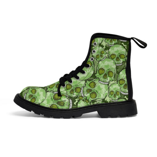 Green Skulls Camouflage Canvas Boots - Image 2