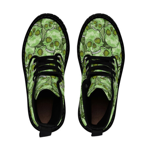 Green Skulls Camouflage Canvas Boots - Image 4