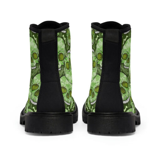 Green Skulls Camouflage Canvas Boots - Image 5