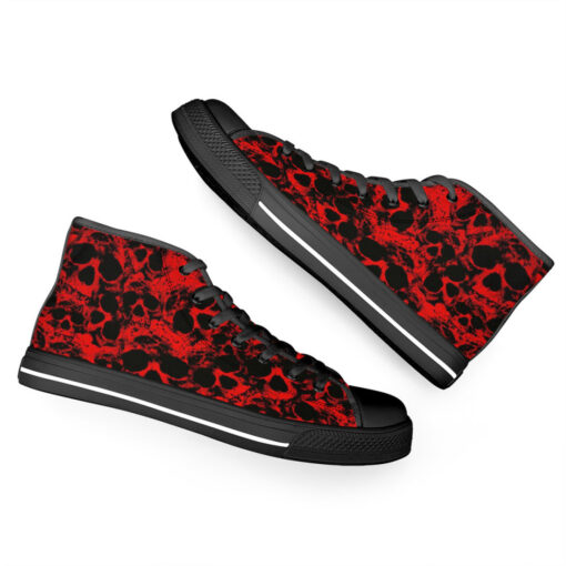 Red Skulls Grunge High-Top Canvas Shoes - Image 6