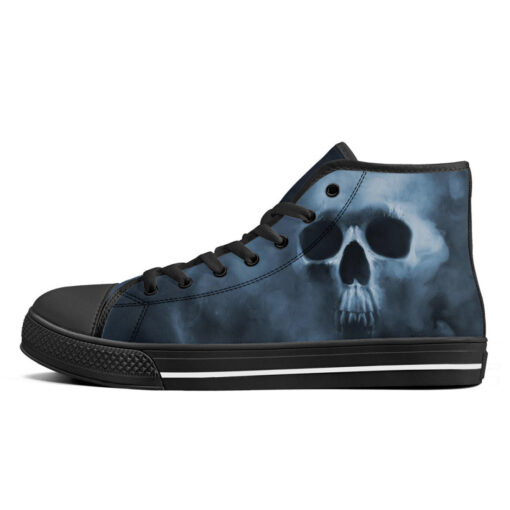 Smoke Cloud Scary Skull High-Top Canvas Shoes - Image 4