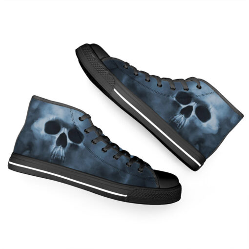 Smoke Cloud Scary Skull High-Top Canvas Shoes - Image 6