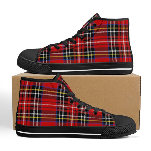 Classic Red Tartan High-Top Canvas Shoes