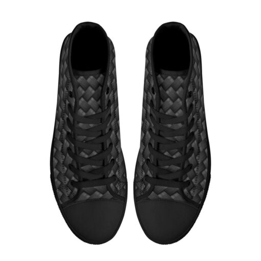 Carbon Fiber Texture High-Top Canvas Shoes - Image 3