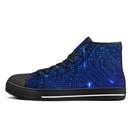 Futuristic Hi-tech Board High-Top Canvas Shoes - Image 4