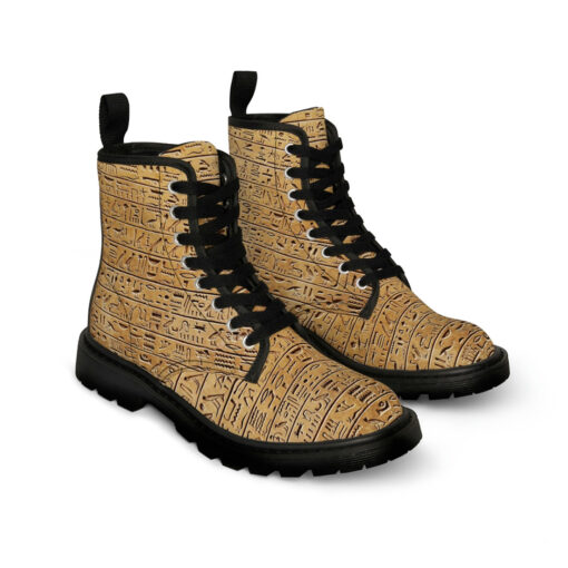 Egyptian Hieroglyphs Stone Canvas Boots