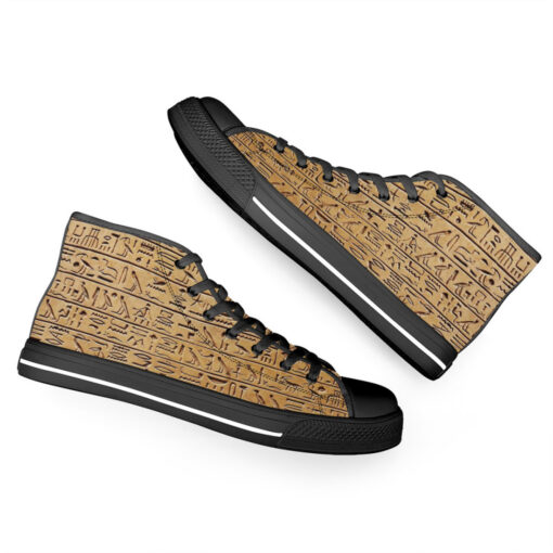 Egyptian Hieroglyphs Stone High-Top Canvas Shoes - Image 6