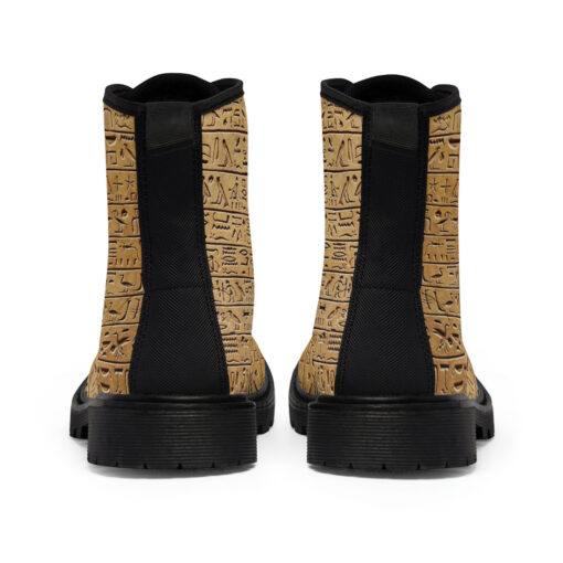 Egyptian Hieroglyphs Stone Canvas Boots - Image 5