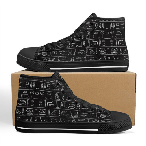 Egyptian Hieroglyphs High-Top Canvas Shoes