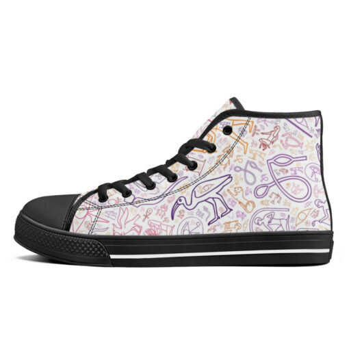 Colorful Egyptian Hieroglyphics High-Top Canvas Shoes - Image 4