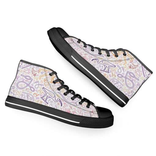 Colorful Egyptian Hieroglyphics High-Top Canvas Shoes - Image 6