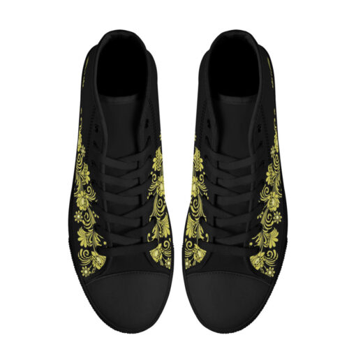 Floral Border High-Top Canvas Shoes - Image 3