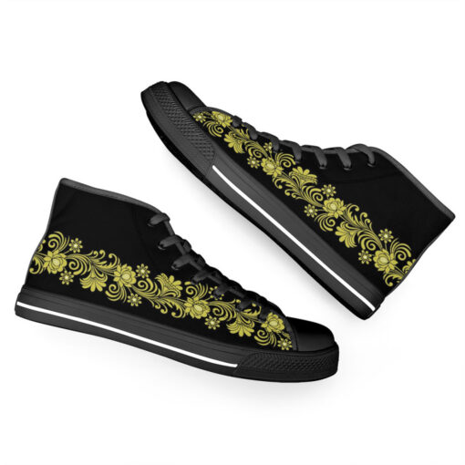 Floral Border High-Top Canvas Shoes - Image 6