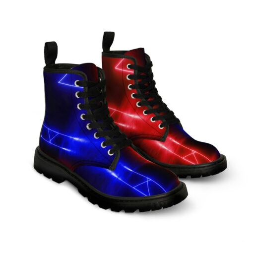 Red Blue Sci-Fi Neon Canvas Boots