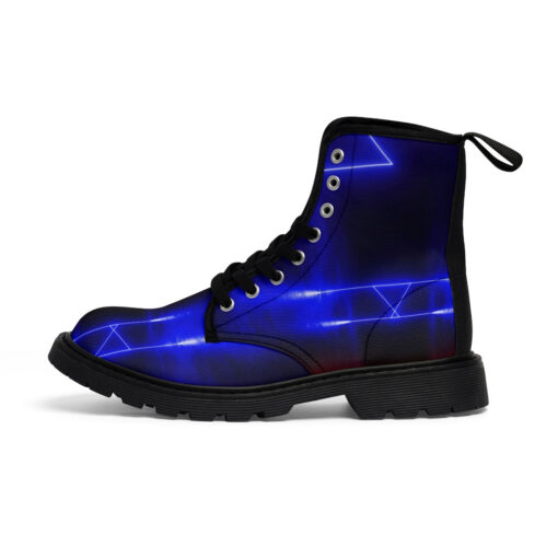 Red Blue Sci-Fi Neon Canvas Boots - Image 2