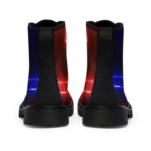 Red Blue Sci-Fi Neon Canvas Boots - Image 5