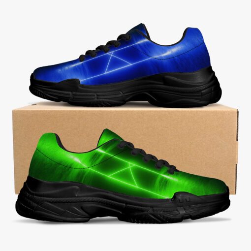 Blue Green Sci-Fi Neon Light Running Shoes