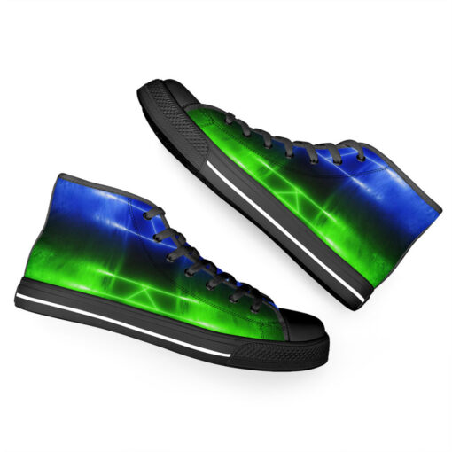 Blue Green Sci-Fi Neon Light High-Top Shoes - Image 6