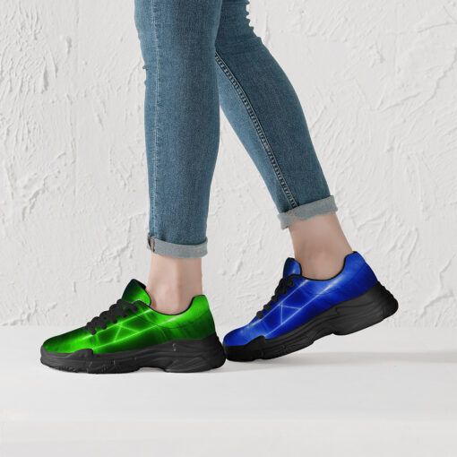 Blue Green Sci-Fi Neon Light Running Shoes - Image 7