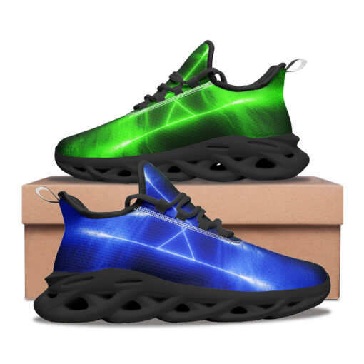 Blue Green Sci-Fi Neon Light Sports Shoes - Image 2