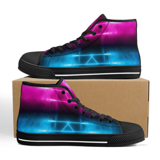 High-Top Shoes Sci-Fi Neon Pink Blue