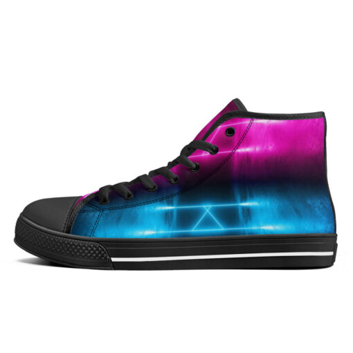 High-Top Shoes Sci-Fi Neon Pink Blue - Image 4